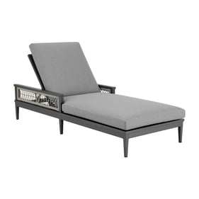 Luxur Living Khetri Earl Gray Outdoor Patio Chaise Lounge