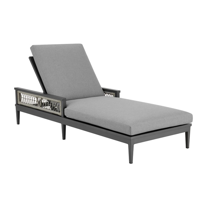 Luxur Living Khetri Earl Gray Outdoor Patio Chaise Lounge LUX-LCZELOGRY