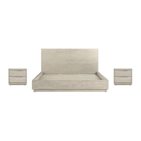 Luxur Living Ada Silver Grey Oak 3pc King Bedroom Set