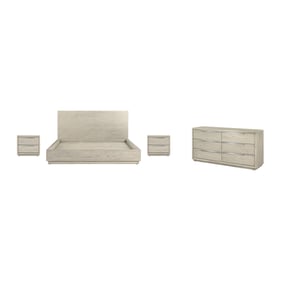 Luxur Living Ada Silver Grey Oak 4pc King Bedroom Set