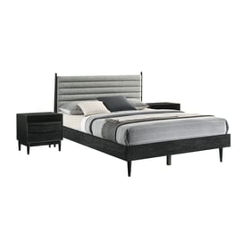 Luxur Living Anakwadi Black Gray 3pc Bedroom Set with Queen Bed