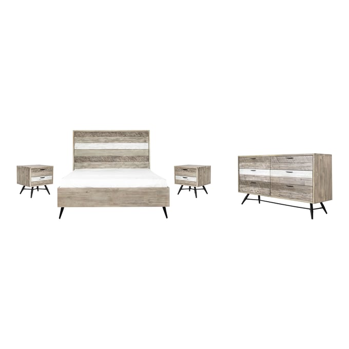 Luxur Living Balsond Natural 4pc Queen Bedroom Set LUX-SETBRBDQN4A