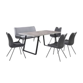 Luxur Living Bhokar Gray 6pc Rectangular Dining Set