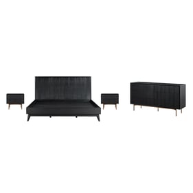 Luxur Living Berula Black 4pc King Bedroom Set