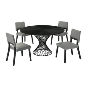 Luxur Living Bhatori Channell Black Charcoal 5pc Dining Room Set