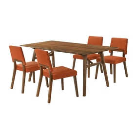 Luxur Living Bhambora Brown Orange 5pc Dining Room Set