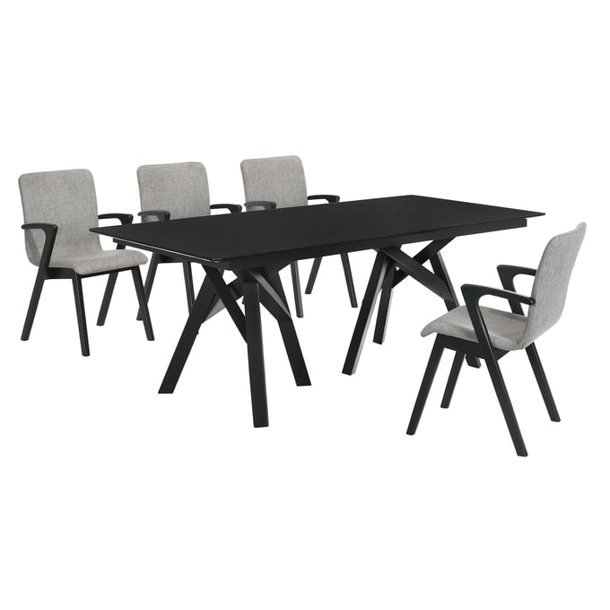 Luxur Living Bhoripgaon Gray Black 5pc Dining Set LUX-SETCODIBLK5A