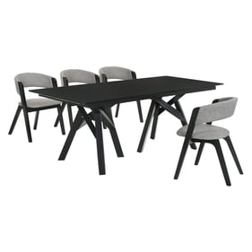 Luxur Living Bhoripgaon Gray Black Rectangular 5pc Dining Set