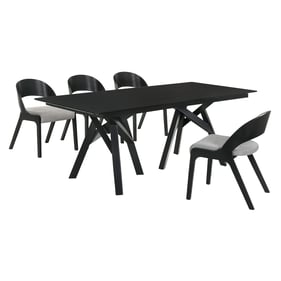 Luxur Living Bhoripgaon Gray Black 5pc Rectangular Dining Set