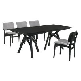 Luxur Living Bhoripgaon Gray Black 5pc Rectangular Dining Room Set