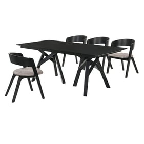 Luxur Living Bhoripgaon Brown Black 5pc Rectangular Dining Set