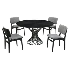 Luxur Living Bhatori Lima Gray Black 5pc Round Dining Set