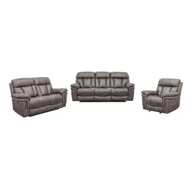 Luxur Living Chapaner Gunmetal Power Reclining 3pc Living Room Set