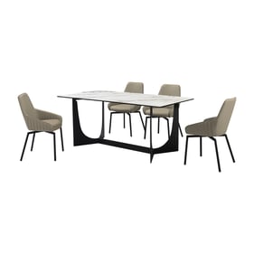 Luxur Living Channi Gray Taupe 5pc Dining Room Set