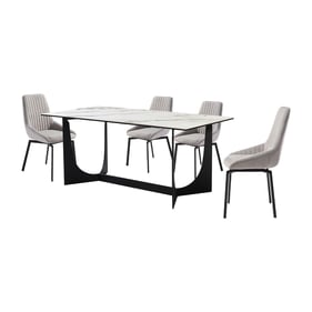 Luxur Living Channi Gray Modern 5pc Dining Room Set