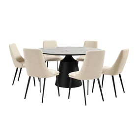 Luxur Living Chinchoti Beige 7pc Dining Room Set