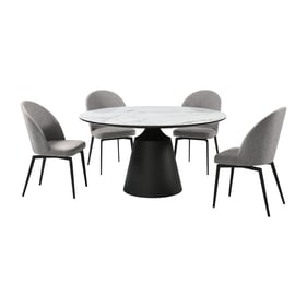 Luxur Living Dharagiri Gray Modern 5pc Dining Room Set