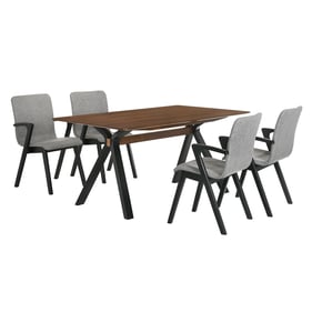 Luxur Living Dharul Varde Gray Black 5pc Rectangular Dining Set