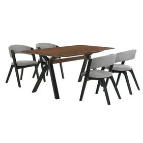 Luxur Living Dharul Rowan Gray Black 5pc Rectangular Dining Set