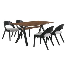 Luxur Living Dharul Polly Gray Black 5pc Rectangular Dining Set