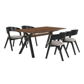 Luxur Living Dharul Jackie Brown Black 5pc Rectangular Dining Set