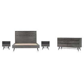 Luxur Living Gadhala Grey 4pc King Bedroom Set