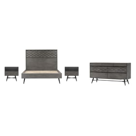 Luxur Living Gadhala Grey 4pc Queen Bedroom Set