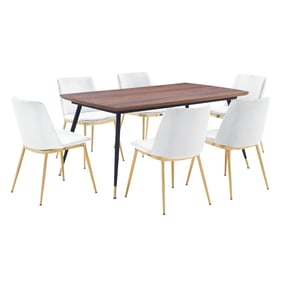 Luxur Living Gaul White Walnut 7pc Dining Set