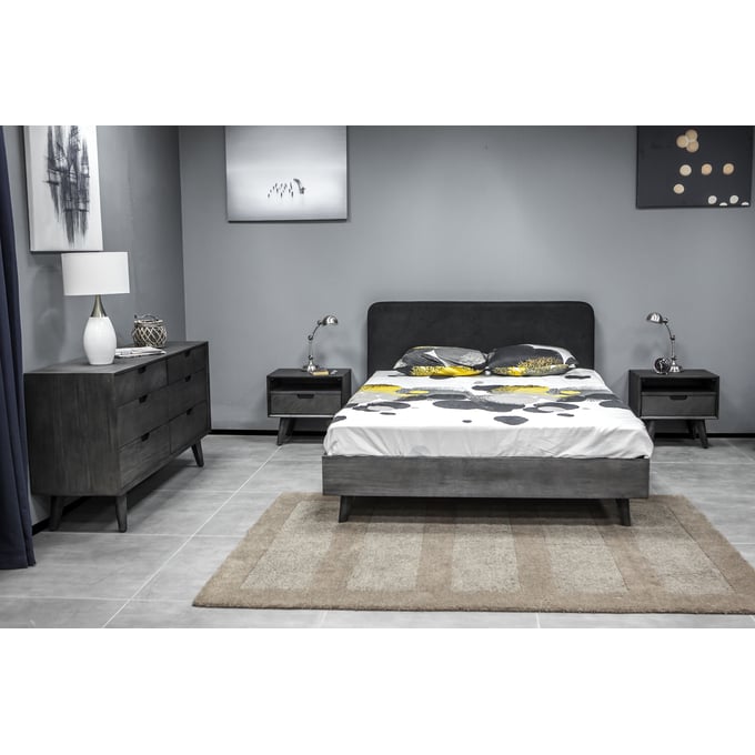 Luxur Living Ghusar Black 4pc Acacia King Bedroom Set LUX-SETMVBDKG4A