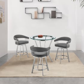 Luxur Living Gongla Gray Contemporary 4pc Counter Height Dining Set