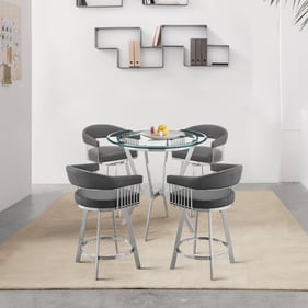 Luxur Living Gongla Gray Contemporary 5pc Counter Height Dining Set