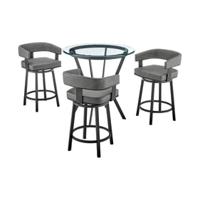 Luxur Living Naomi Lorin Gray Black 4pc Counter Height Dining Set