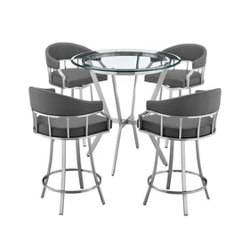 Luxur Living Gongla Gray 5pc Counter Height Dining Set