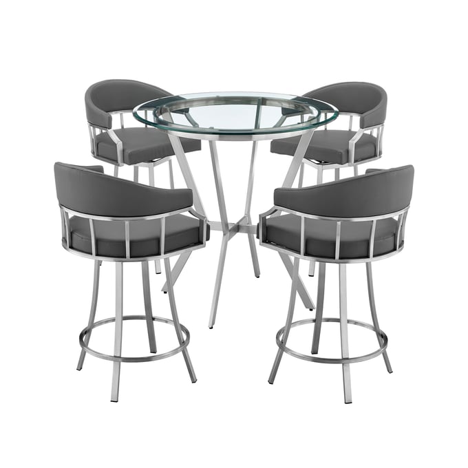 Luxur Living Gongla Gray 5pc Counter Height Dining Set LUX-SETNMVLGRBS5