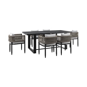 Luxur Living Agikhed Light Grey Outdoor Patio 7pc Dining Table Set