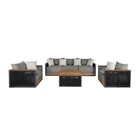 Luxur Living Anbhora Brown Dark Gray Black Outdoor 4pc Conversation Set