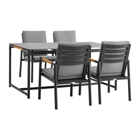 Luxur Living Bibthar Dark Gray Black 5pc Outdoor Dining Set