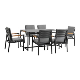 Luxur Living Bibthar Dark Gray Black 7pc Outdoor Dining Set