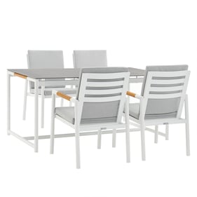 Luxur Living Bibthar Light Gray White 5pc Outdoor Dining Set