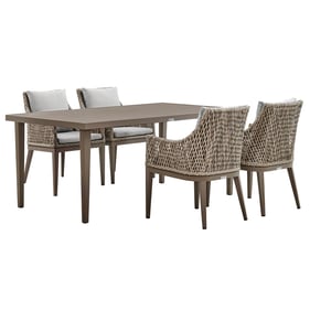 Luxur Living Dabki Beige Gray 5pc Aluminum Outdoor Dining Set