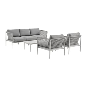 Luxur Living Jogalkhed Light Gray Outdoor Patio 4pc Conversation Set