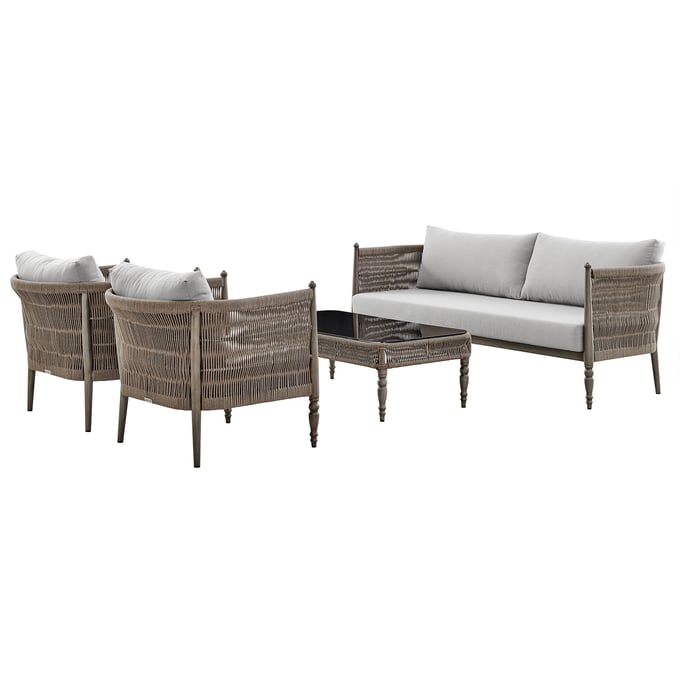 Luxur Living Kalamkonda Grey 4pc Outdoor Seating Set LUX-SETODSABR