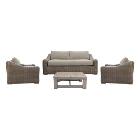 Luxur Living Lakhpuri Acacia Taupe 4pc Outdoor Patio Furniture Set