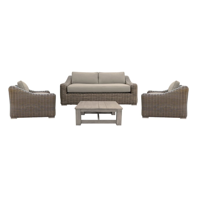 Luxur Living Lakhpuri Acacia Taupe 4pc Outdoor Patio Furniture Set LUX-SETODVRBR