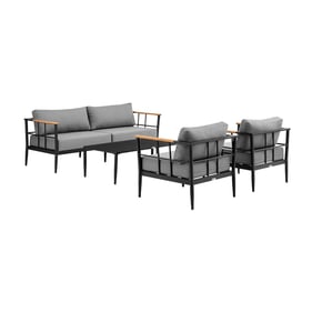 Luxur Living Khambala Dark Grey 4pc Outdoor Patio Lounge Set