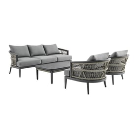 Luxur Living Khetri Earl Gray Outdoor Patio 4pc Conversation Set