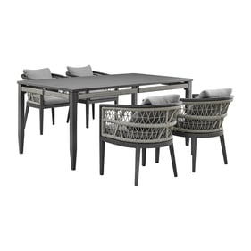 Luxur Living Khetri Earl Gray Outdoor Patio 5pc Dining Set