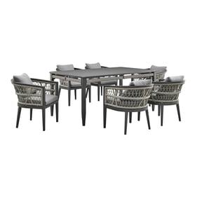 Luxur Living Khetri Earl Gray Outdoor Patio 7pc Dining Set