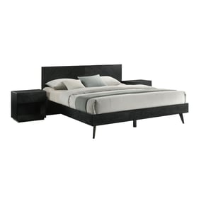 Luxur Living Isafpur Black 3pc Bedroom Set with King Bed