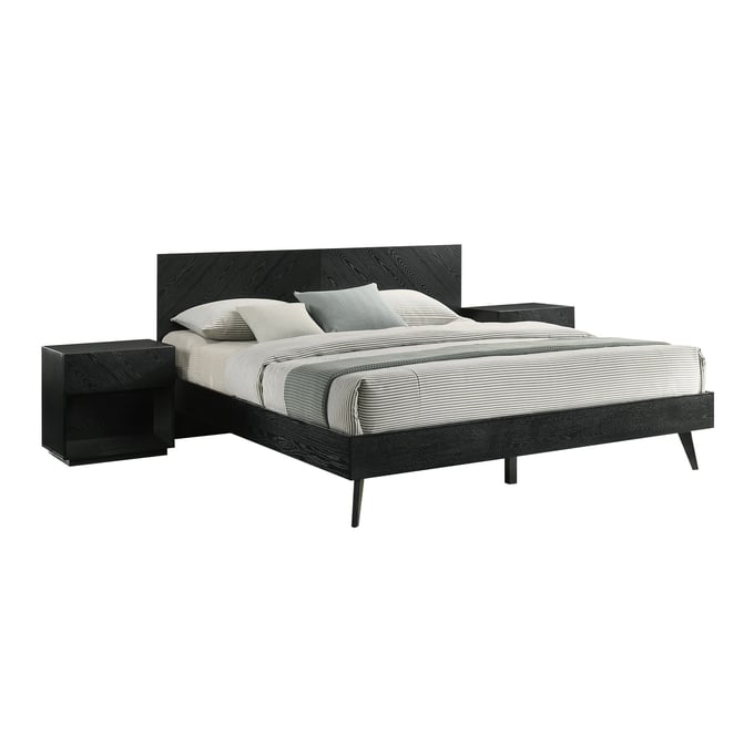 Luxur Living Isafpur Black 2pc Bedroom Set with King Bed LUX-LCPTBDKGBLK-BR-S1